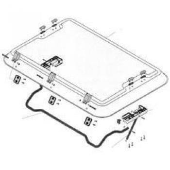 Brunner 209/262 - Bisagras con Piezas de Montaje para Ventanas de autocaravanas HekiII