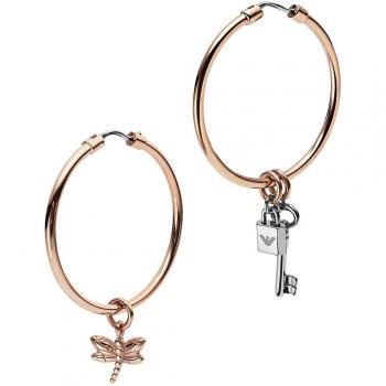 Pendientes Mujer Emporio Armani EGS2579221 - Pendientes de acero inoxidable, diseño elegante y moderno, logo distintivo de Emporio Armani, cierre tipo presión, ideales para uso diario y ocasiones especiales