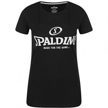 Camiseta de mujer Spalding Essential Logo de manga corta, 100% algodón, diseño con logo en el pecho, corte clásico y cómodo, ideal para actividades deportivas y uso diario