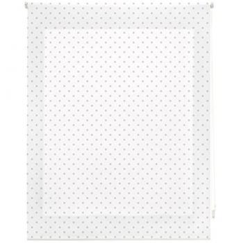 Estor Enrollable Premium Elegante y Práctico - Diseño Único, Color Blanco con Motas Grises, Tamaño 100x180 cm