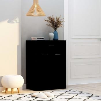 Zapatero negro de madera multicapa 60x35x84 cm