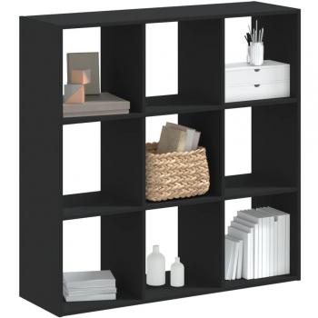 Estantería de madera de ingeniería 102x32x102 cm en Blanco, Negro y Roble Sonoma - Mueble de Almacenaje para Oficina, Estudio y Dormitorio - Estantería/Librería/mueble de Almacenamiento