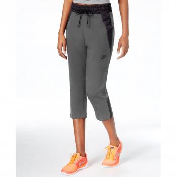 NIKE W NSW TCH FLC Pant Snkr Pantalón Largo, Mujer, Gris
