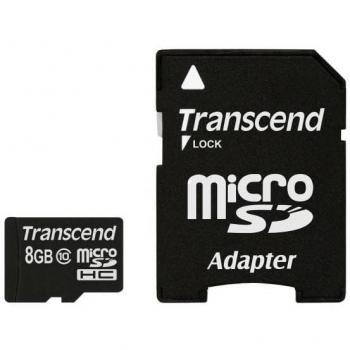 Transcend 8GB MicroSDHC Card Class 10 with Adapter