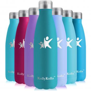 KollyKolla Botella de Agua Acero Inoxidable Termica Oficina Termos Agua Ecológica Frascos Térmicos Deportiva Termo Niños Sin BPA Reutilizables Water Bottle Deporte Gym,