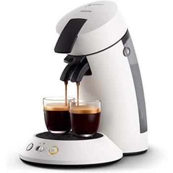 Philips Senseo Original Plus CSA210/11 Cafetera de Monodosis con Potenciador de Aroma y Selector de Intensidad, Color Blanco