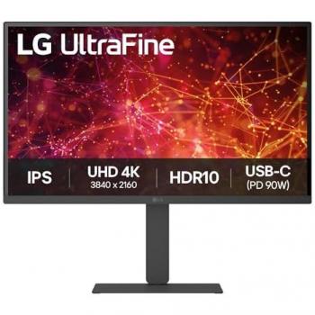 Monitor LG 27 4K Ultra HD IPS, 60 Hz, HDR10, 5ms, USB-C, Diseño Ergonómico Ajustable
