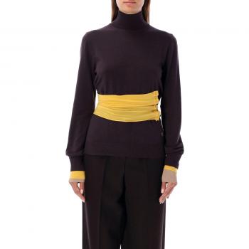 Fendi Women's Purple Wool Knit Turtleneck Sweater, Size S