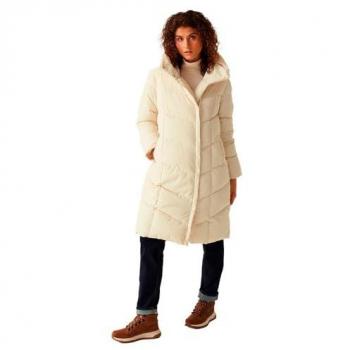 Regatta Women's Lightweight Water-Repellent Quilted Longline Jacket in Light Vanilla, Size 26