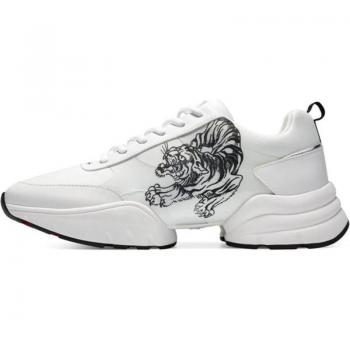 Zapatillas deportivas para hombre Ed Hardy Caged Runner Tiger White-Black, color blanco-negro