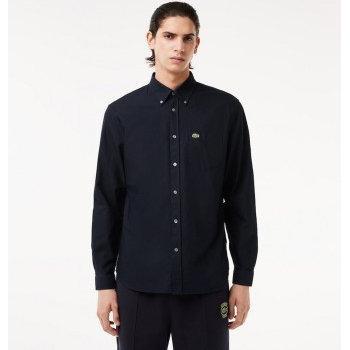 Camisa Oxford Regular Fit de Algodón para Hombre Lacoste en Color Marino