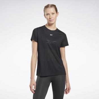 Reebok Camiseta de Manga Corta Workout Ready Activchill Negra para Mujer