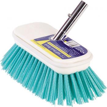 SWOBBIT 7.5 INCH STIFF AQUA BRUSH (Model: SW77355) - Characteristics: Stiff bristles, 7.5-inch size, blue color, designed for cleaning surfaces effectively