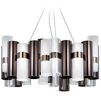 Lámpara Colgante LED Slamp La Lollo L, Ø80cm, Estaño/Blanco