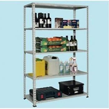 Estantería metálica modular de 5 niveles, 180 cm de altura, capacidad de carga 50 kg por estante