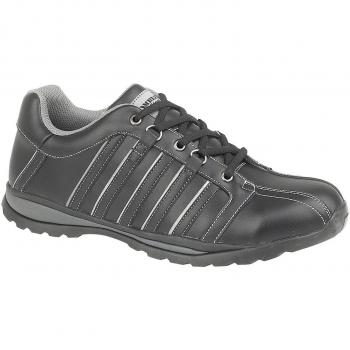 Amblers Steel Lace-Up Textile Mesh Lined Mens Shoes - Black - Size 8