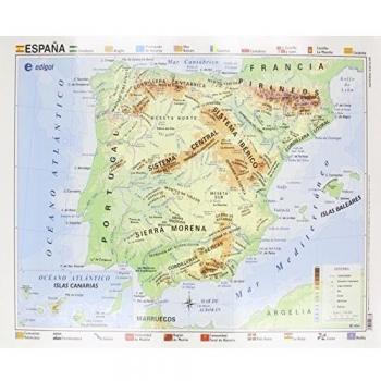MAPA POSTER ESPAÑA FIS/POL ENCAPSULADO D/C 50X70