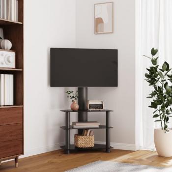 Mueble de TV de esquina 3 niveles para 32-70 pulgadas negro vidaXL
