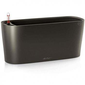 LECHUZA Jardinera Mesa Delta 20 Negro Brillante Maceta Sembrador Cultivador