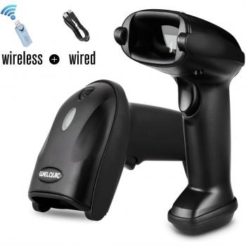 WELQUIC Lector de Código de Barras USB Lector de Láser inalámbrico portátil