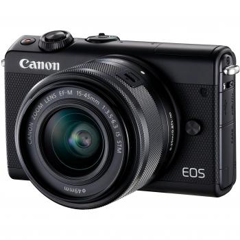 CANON EOS M100 Noir + 15-45 + Coque CC-FJ001 Marron + 50GB Irista