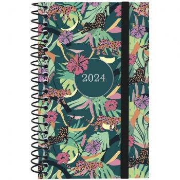 Agenda Finocam 2024 Espiral Design Collection E3 - Semana Vista Horizontal Selva - 79x127mm Multicolor Multilingüe
