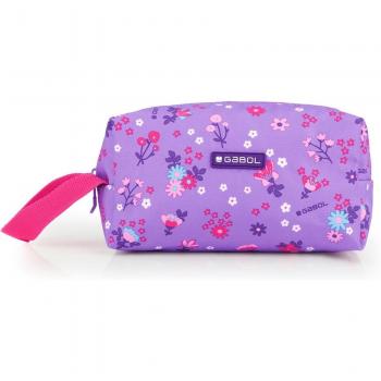 Estuche neceser Gabol VIOLET con flores y resistente al agua