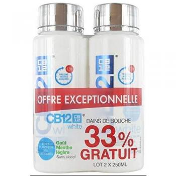 Colutorio CB12 Blanco 2 x 250 ml con Sabor a Menta Suave