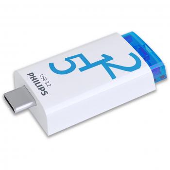 Pendrive Philips Click Edición USB-C 512 GB USB 3.2 Gen 1, Velocidad de Lectura hasta 120 MB/s para PC, Portátil, Smartphone y Tableta