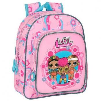 Mochila Infantil Adaptable a Carro LOL Surprise! Glow Girl 28x34x10cm - Safta