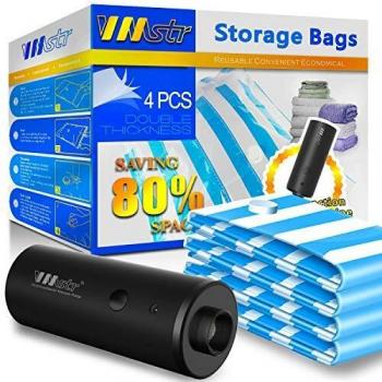 VMSTR Bolsas de vacío con Bomba eléctrica, Bolsas de Almacenamiento de vacío 2 x