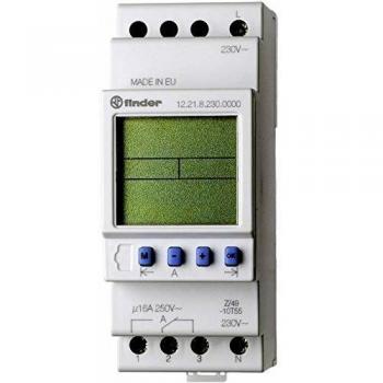 Finder 12.21.8.230.0000 - Digital Weekly Time Switch, 230VAC, Timer for 35 mm rail, 1xUM, 16A