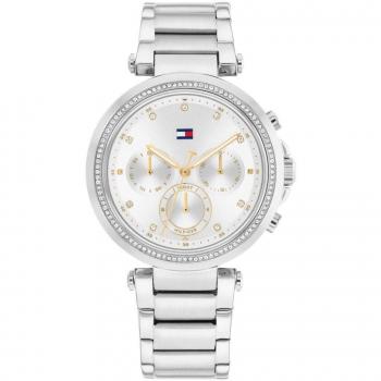 Reloj de Mujer Tommy Hilfiger 1692144 Mod. EMILY, acero inoxidable, esfera plateada, correa de malla milanesa, resistente al agua hasta 30 metros, diseño elegante y moderno