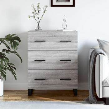 Aparador de madera de ingeniería 69,5x34x90 cm en color gris Sonoma, mueble de almacenaje para salón con armarios con puertas y un cajón de madera, diseño moderno como buffet y armario auxiliar