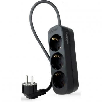 Nanocable Regleta de Enchufes con 3 Tomas Tipo F, Cable 1.4m, Color Negro