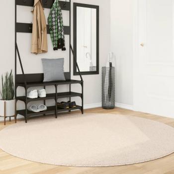 Alfombra de pelo corto suave lavable HUARTE Ø 200 cm Color Antracita, Beige, Crema y más Alfombras de área para Sala de Estar Dormitorio Habitación Salón