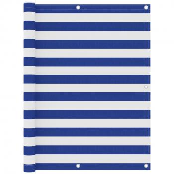Toldo para balcón tela oxford blanco y azul 120x500 cm