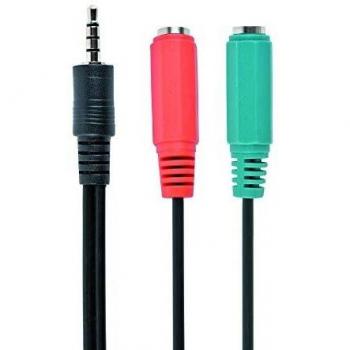 Gembird CCA-417 3.5mm Audio Splitter Cable Male to 2x Female, 0.2m Black
