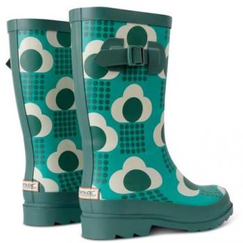 Regatta Orla Kiely Women's Quarter Waterproof Rain Boots in Emerald, Size UK 4