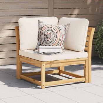 Sofá de esquina de jardín con almohadas 73x73x65cm Acacia maciza Marrón