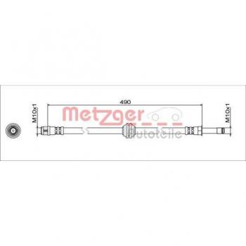 Latiguillo de freno Metzger 4111781 para Mercedes Viano y Vito, flexible delantero derecho