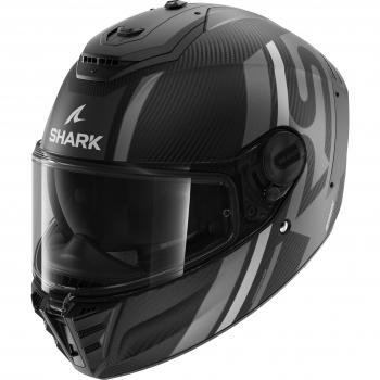 Casco Integral Shark Spartan RS Carbono Plateado-Antracita y Negro Gris (M)