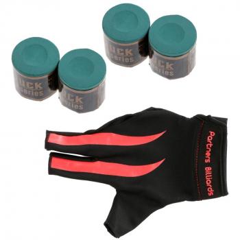 Gazechimp Conjunto de Productos de Billar Guante de Billar de Mano Derecha con Tiza Regalo para Deportista