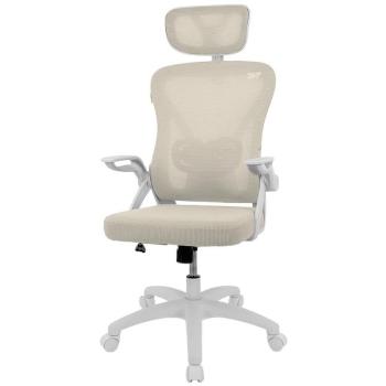 Silla Ergonómica Gaming Drift DRAIR35 Beige - Respaldo de Malla, Reclinable 90-120°, Reposabrazos Abatibles, Soporta hasta 120 kg