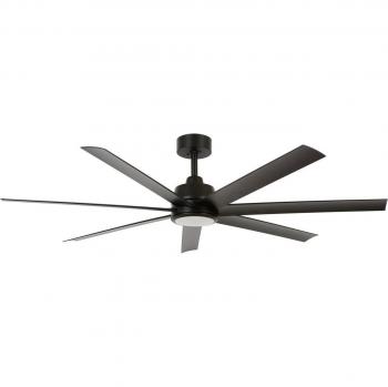 Ventilador de techo con luz Atlanta, negro, silencioso, DC, 142 cm, con LED