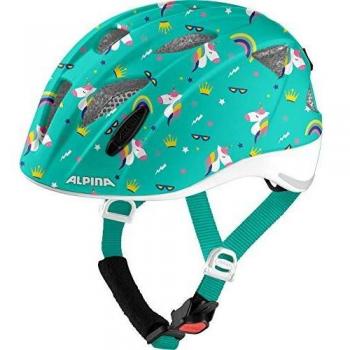 Casco Infantil Alpina Ximo Flash Unicorn Gloss - 47-51 cm, Ligero, Reflectante y Ajustable con LED