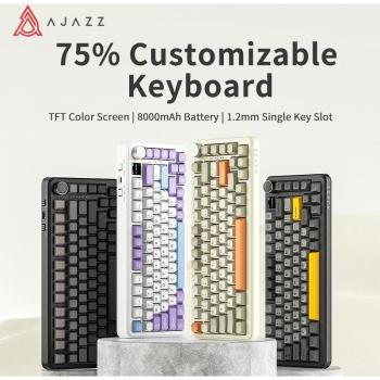 Teclado Mecánico Gaming AJAZZ AK820 MAX PLUS Triple Modo RGB Oficina Interruptor Silencioso Naranja
