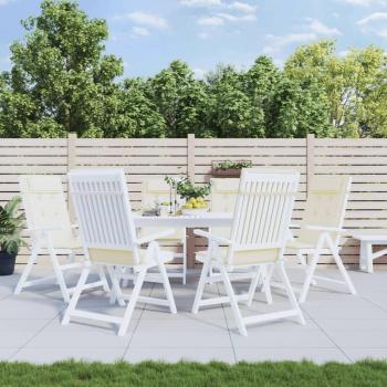 Cojines de silla respaldo alto 6 piezas tela Oxford color crema