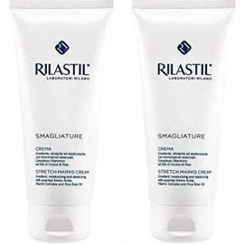 Rilastil Smagliature - Crema Antiestrías Duplo - Previene y Reduce las Estrías en Abdomen, Caderas, Glúteos, Muslos y Pecho, Perfume Sin Alérgenos, 200 + 200Mililitros