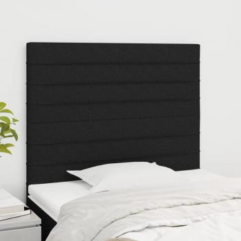 Cabeceros de Tela Negro (2 Unidades) 80x5x78/88 cm